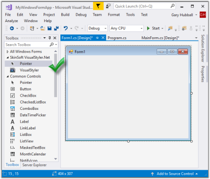 Install VisualStyler - Visual Studio Toolbox tab